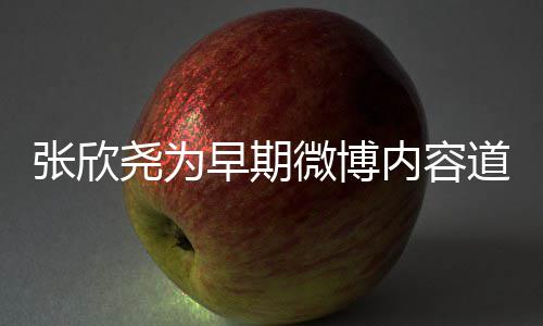 道歉张欣早期在反深省自刻地尧为微博内容己